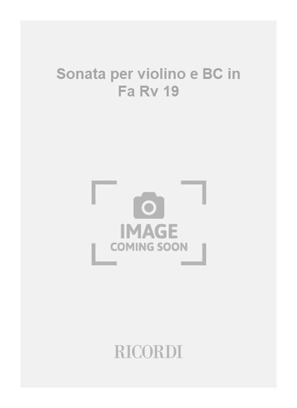 Antonio Vivaldi:Sonata per violino e BC in Fa Rv 19