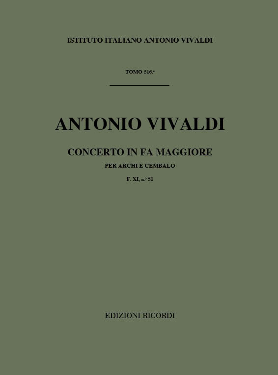 Antonio Vivaldi:Sinfonie Per Archi E B.C.: In Fa Rv 137