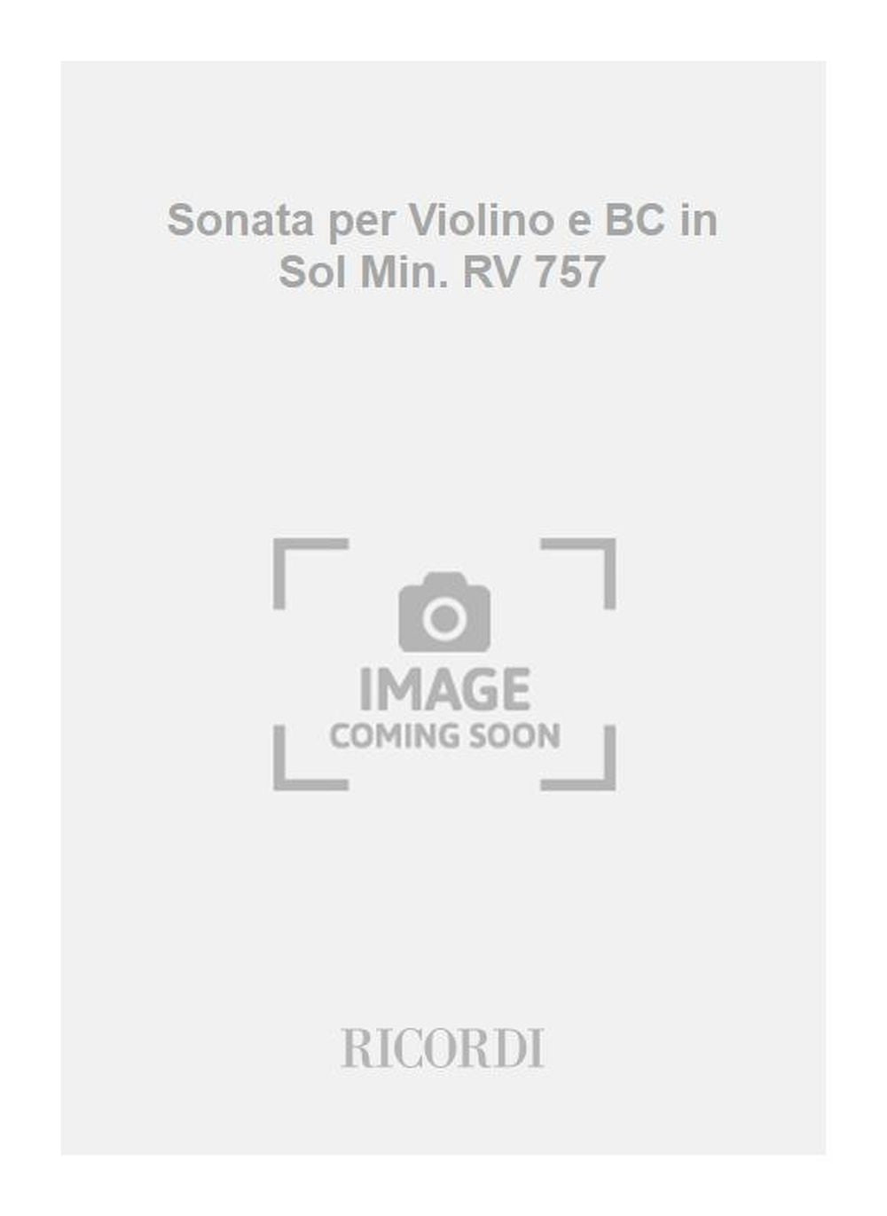 Antonio Vivaldi:Sonata per Violino e BC in Sol Min. RV 757