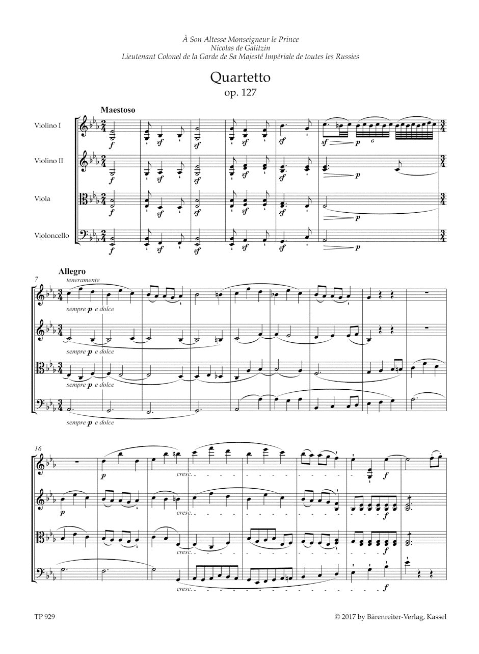 スコア/ベートーヴェン:後期弦楽四重奏曲集 Op.127、130-133、135