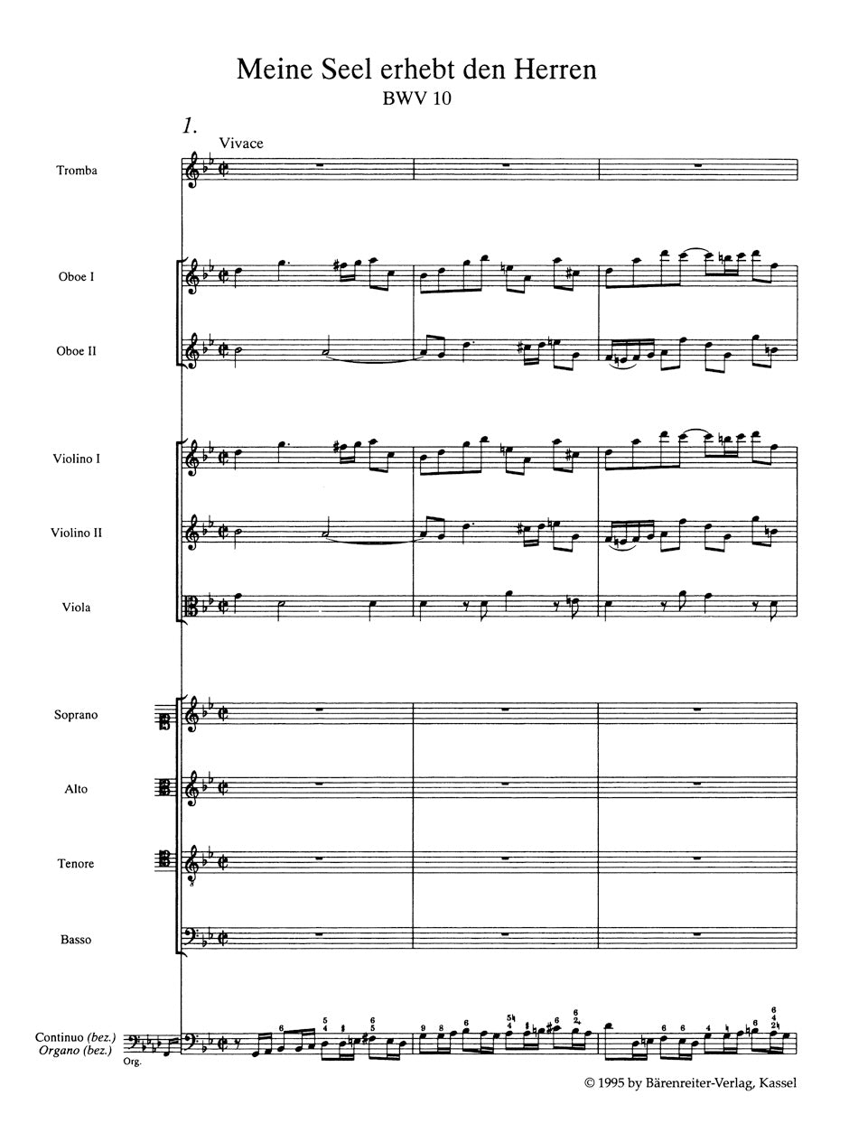 スコア/バッハ:カンタータ「わが魂は主をあがめ」BWV 10