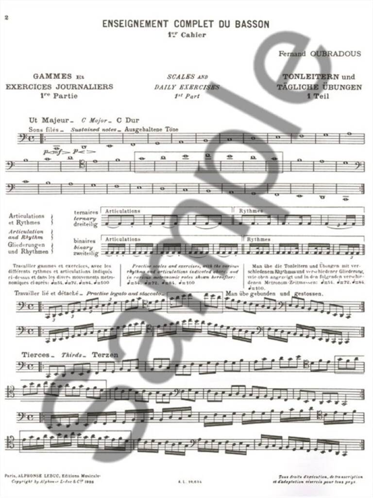 ファゴット/バスーン/ウーブラドゥ:ファゴット教則本 第2巻 - 音階と日課練習