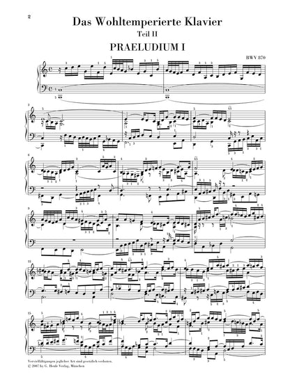 バッハ：平均律クラヴィーア曲集 第2巻 BWV870–893