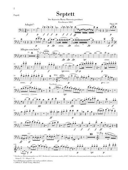 ベートーヴェン：七重奏曲 変ホ長調 Op.20