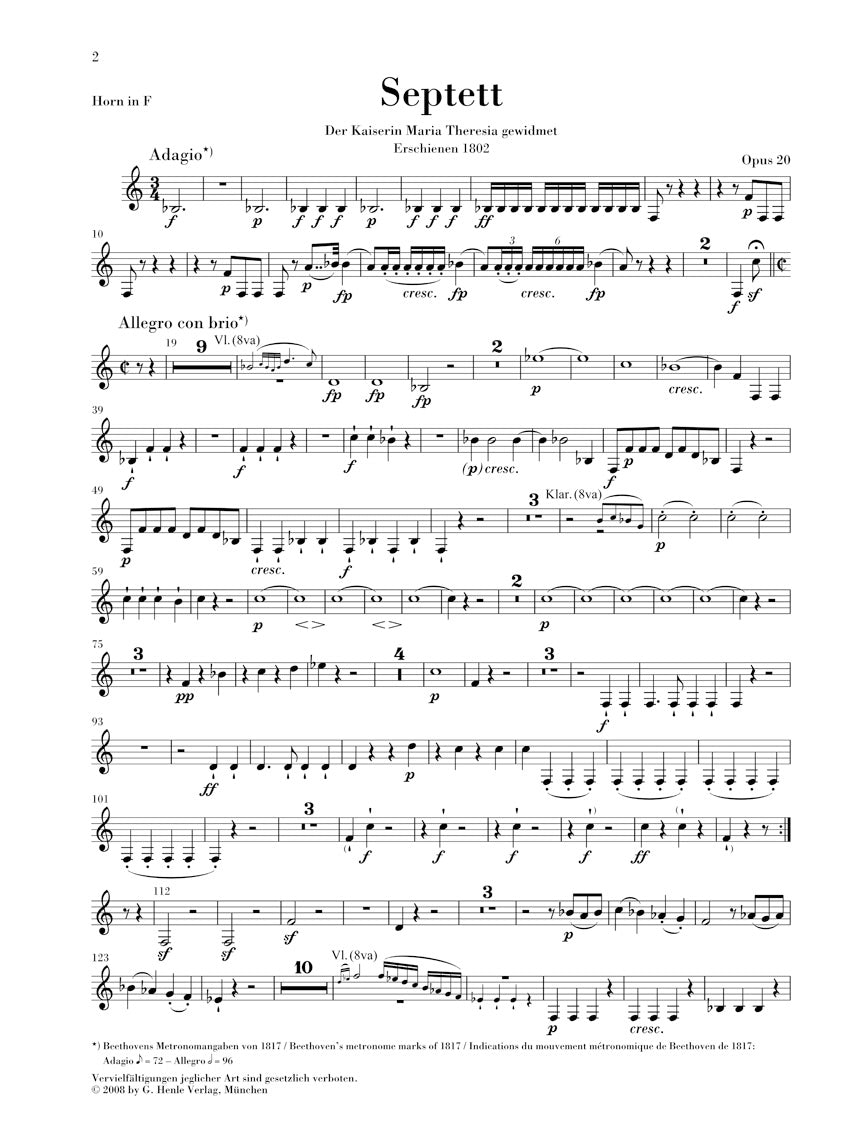 ベートーヴェン：七重奏曲 変ホ長調 Op.20