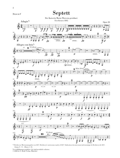 ベートーヴェン：七重奏曲 変ホ長調 Op.20