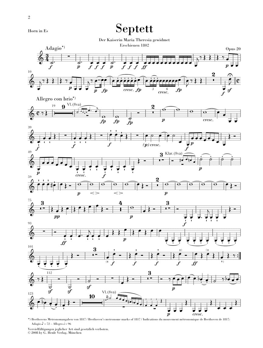 ベートーヴェン：七重奏曲 変ホ長調 Op.20