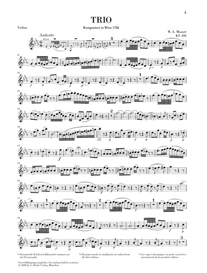 モーツァルト：三重奏曲 変ホ長調 K.498《ケーゲルシュタット・トリオ》