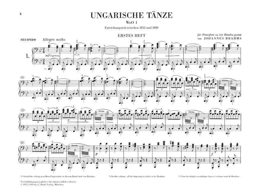 ブラームス：ハンガリー舞曲全曲集 第1番 - 第21番