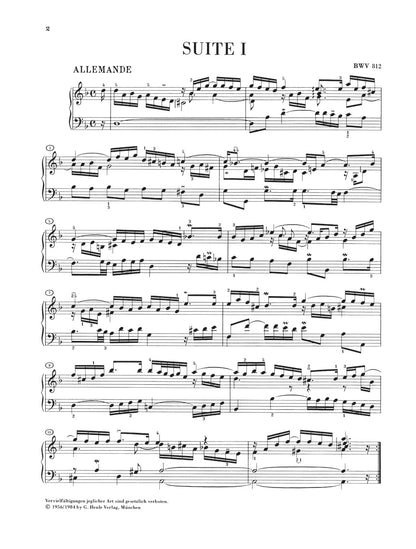 バッハ：フランス組曲 BWV 812 - 817 (旧版)