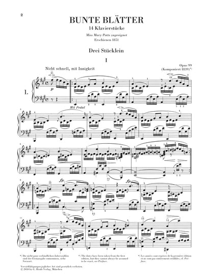 シューマン：色とりどりの小品 op. 99