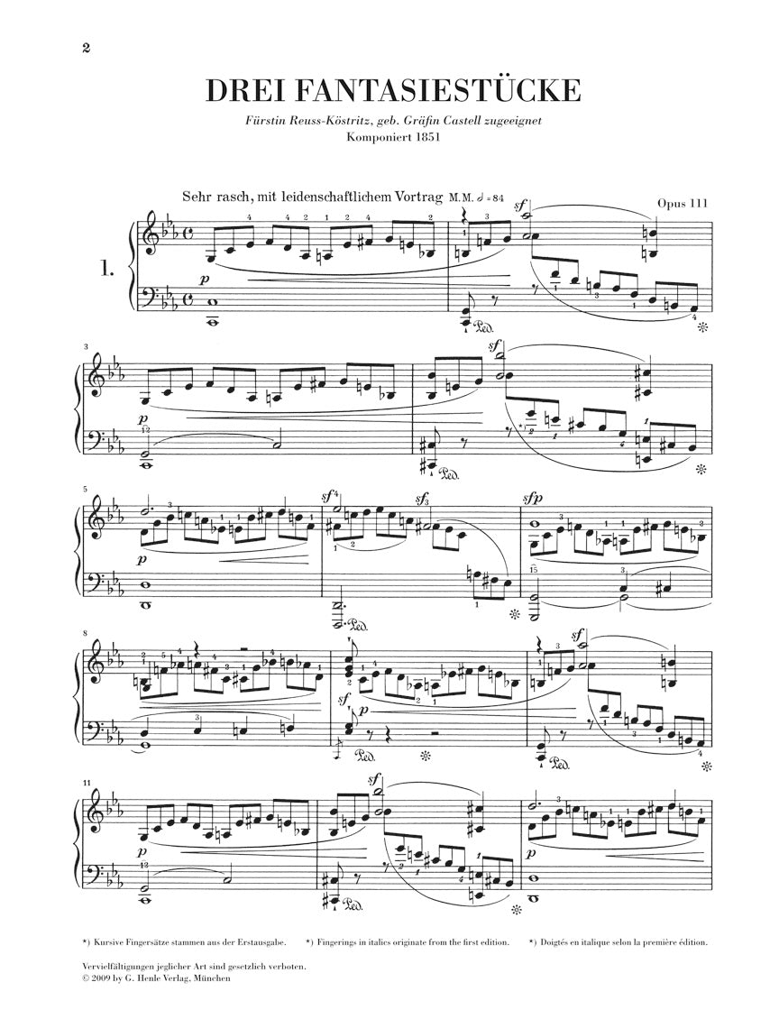 シューマン：3つの幻想的小品 Op.111