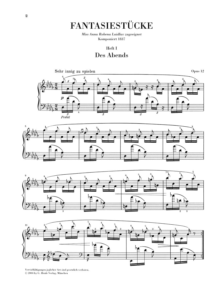 シューマン：幻想小曲集 op. 12
