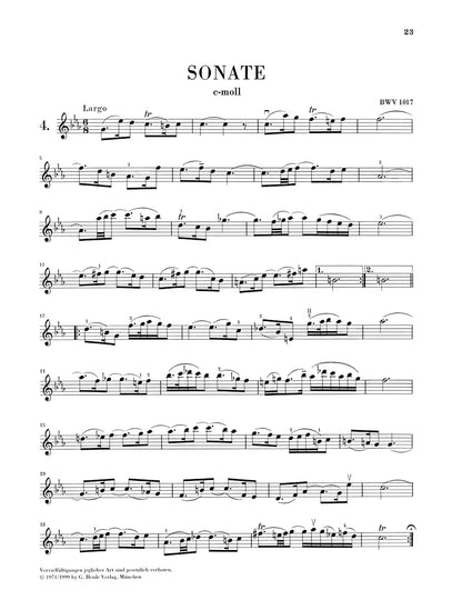 バッハ：ヴァイオリン・ソナタ集 No.4 - 6 BWV 1017 - 1019