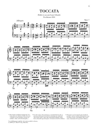 シューマン：トッカータ ハ長調 Op.7（1830年版および1834年版）