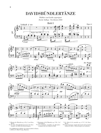 シューマン：ダヴィッド同盟円舞曲 op. 6