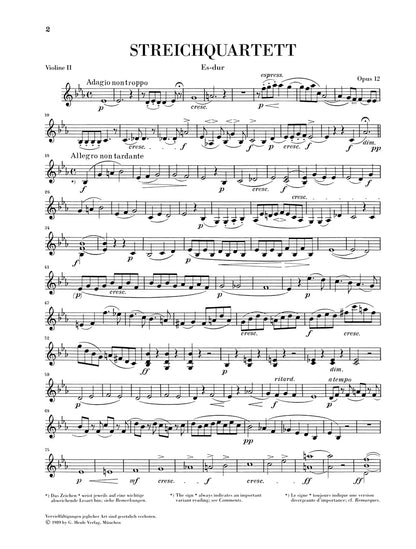 メンデルスゾーン：弦楽四重奏曲集 Op.12 & 13