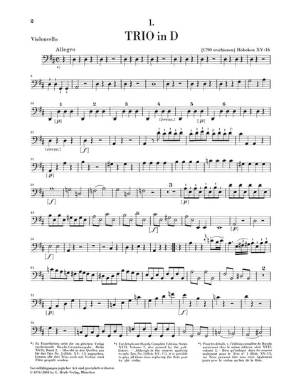 ハイドン：ピアノ三重奏曲集 第3巻（ピアノ・フルートまたはヴァイオリン・チェロのための）