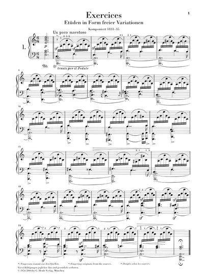 シューマン：ベートーヴェンの主題による練習曲（原典版）