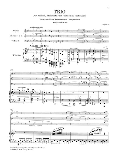 ベートーヴェン：三重奏曲 変ロ長調 op. 11 「街の歌」、変ホ長調 op. 38