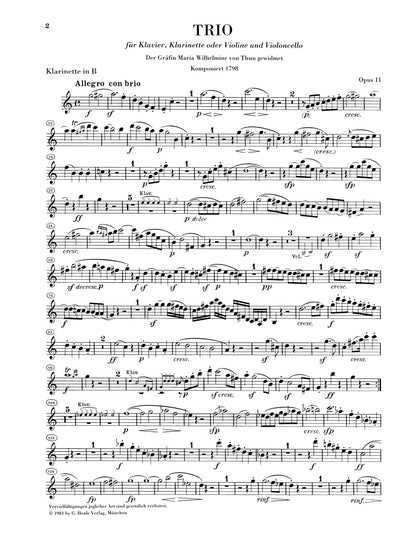 ベートーヴェン：三重奏曲 変ロ長調 op. 11 「街の歌」、変ホ長調 op. 38