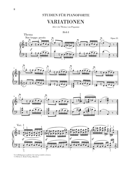 ブラームス：パガニーニの主題による変奏曲 op. 35