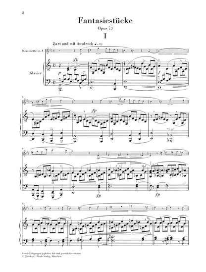 シューマン：幻想小曲集 op. 73