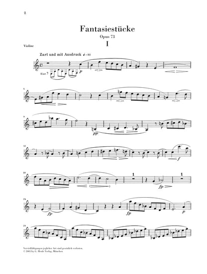 シューマン：幻想小曲集 op. 73