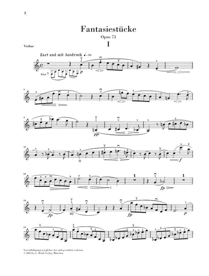 シューマン：幻想小曲集 op. 73