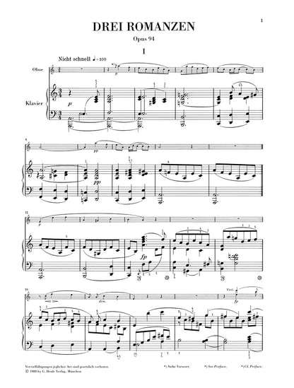 シューマン：3つのロマンス op. 94