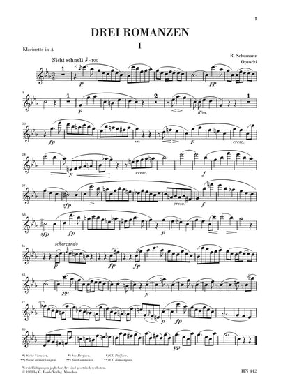 シューマン：3つのロマンス op. 94