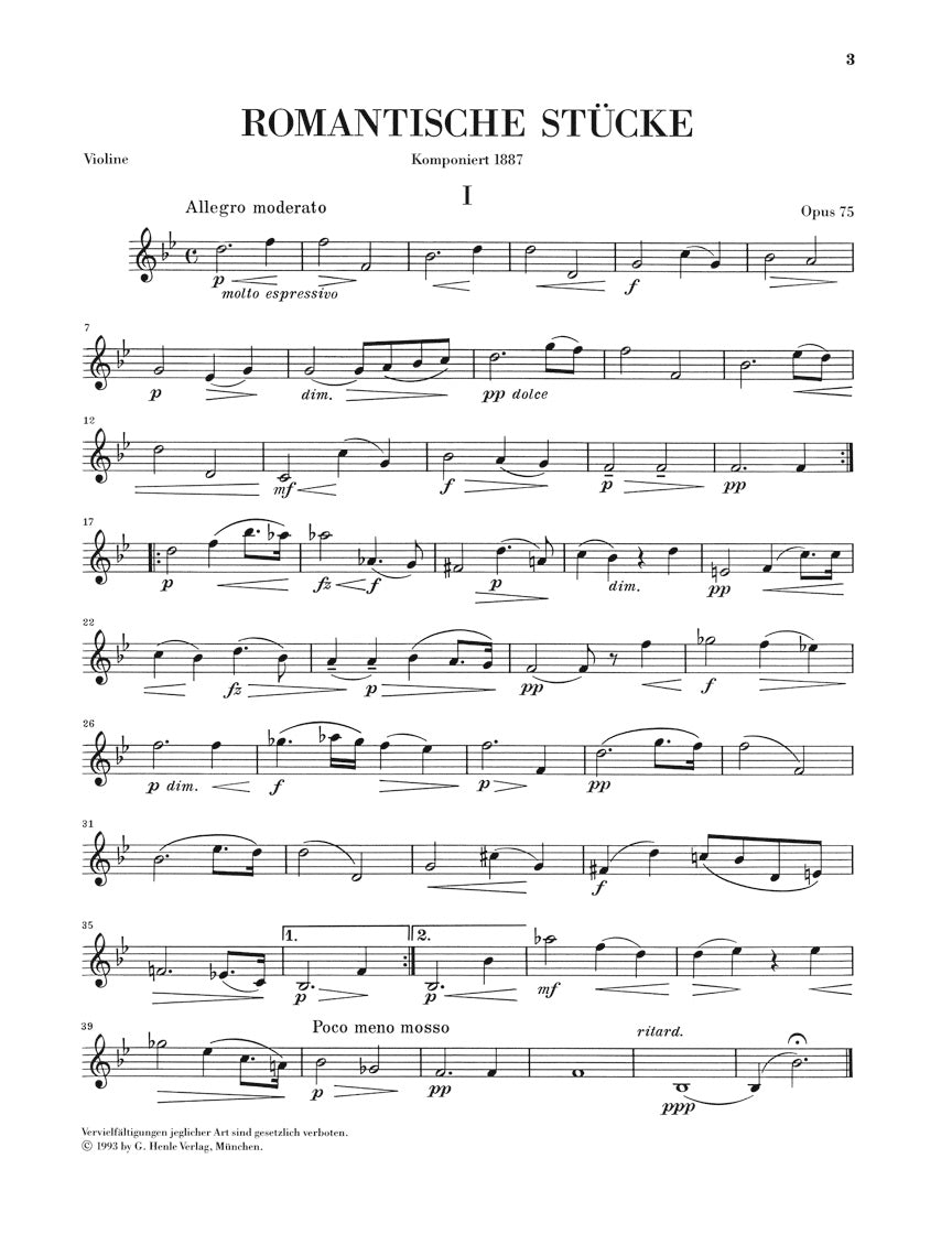 ドヴォルザーク：ロマンティックな小品 op. 75