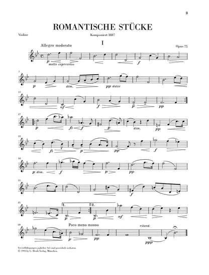 ドヴォルザーク：ロマンティックな小品 op. 75
