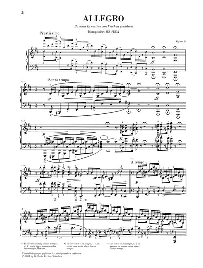 シューマン：アレグロ ロ短調 op. 8