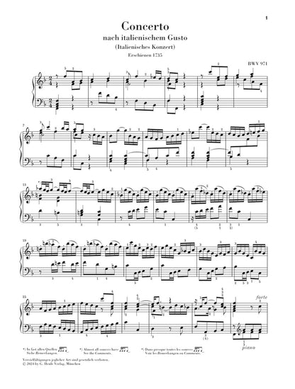 バッハ：イタリア協奏曲