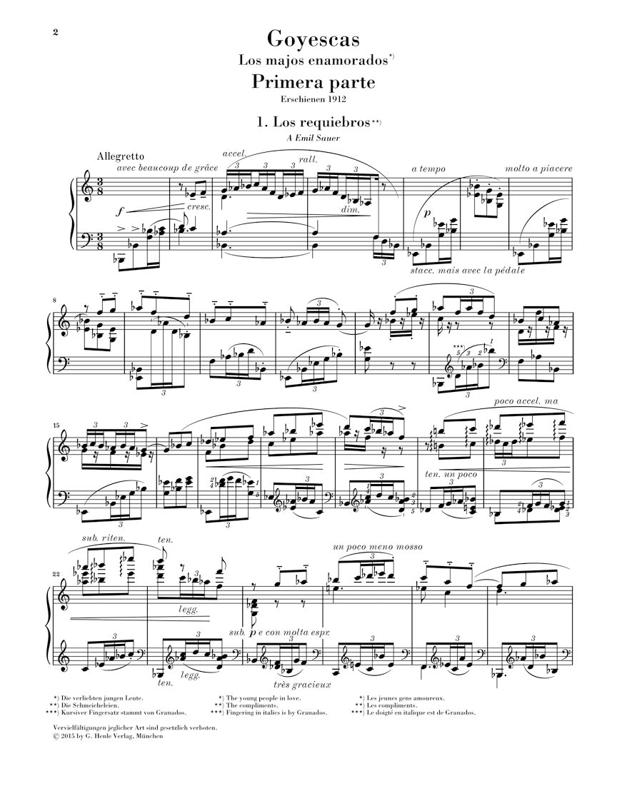 グラナドス：組曲「ゴイェスカス」恋をするマホたち