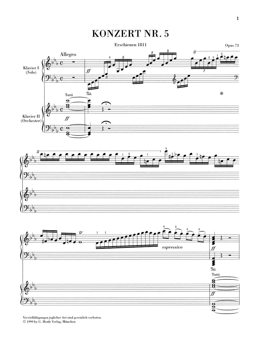 ベートーヴェン：ピアノ協奏曲 第5番 変ホ長調 op. 73 「皇帝」
