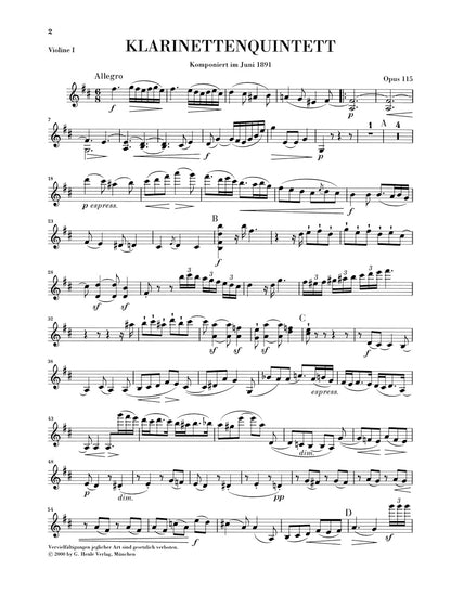 ブラームス：クラリネット五重奏曲 ロ短調 op. 115