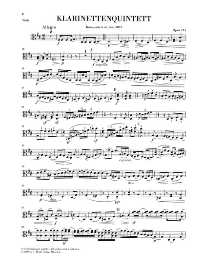 ブラームス：クラリネット五重奏曲 ロ短調 op. 115