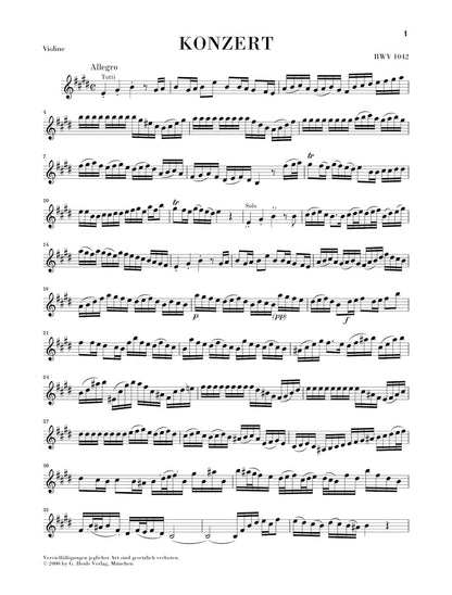 バッハ：ヴァイオリン協奏曲 第2番 ホ長調 BWV 1042