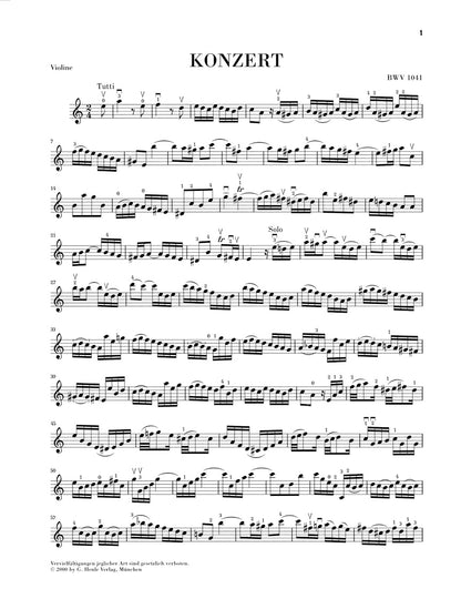 バッハ：ヴァイオリン協奏曲 第1番 イ短調 BWV 1041