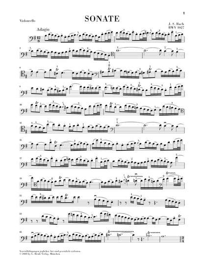 バッハ：3つのチェロ・ソナタ BWV 1027 - 1029