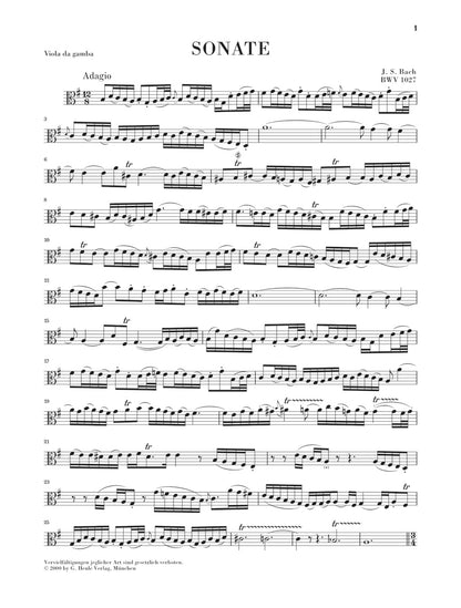 バッハ：3つのチェロ・ソナタ BWV 1027 - 1029
