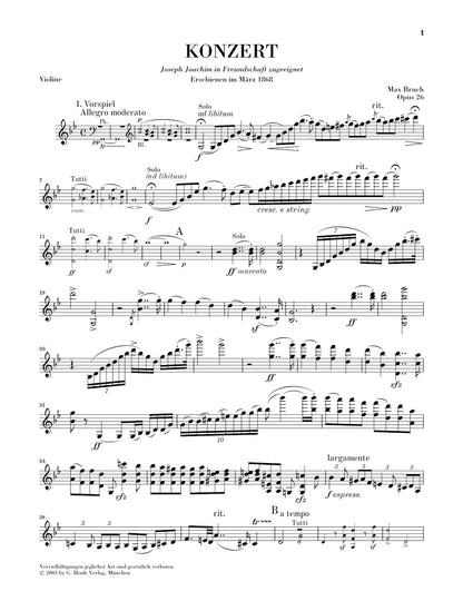 ブルッフ：ヴァイオリン協奏曲 第1番 ト短調 op. 26