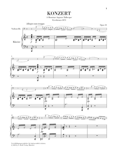 サン＝サーンス：チェロ協奏曲 第1番 イ短調 op. 33