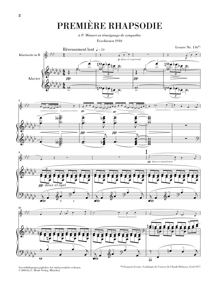 ドビュッシー：第1狂詩曲、小品