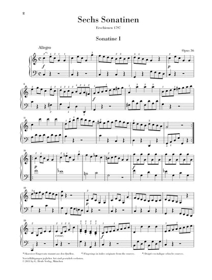 クレメンティ：6つのソナチネ op. 36