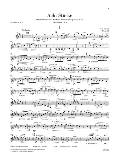 ブルッフ：8つの小品 op. 83