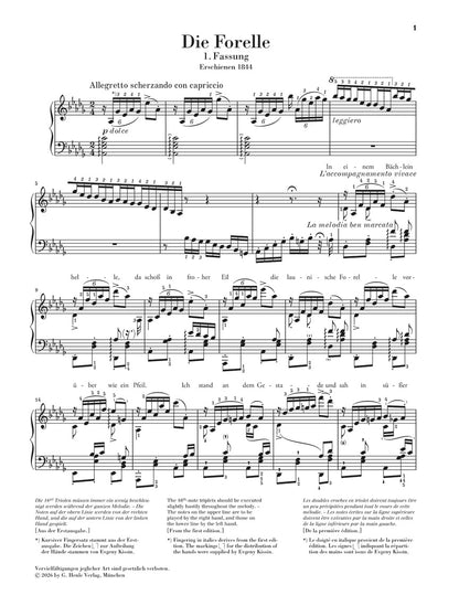 ピアノ／リスト：歌曲《ます》D 550（1844年版／1846年版）