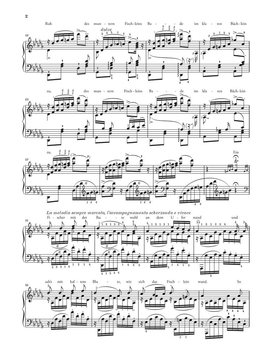 ピアノ／リスト：歌曲《ます》D 550（1844年版／1846年版）